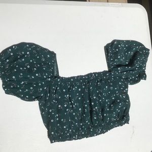 CLOSET CLOSING Green / white floral Mira Dora top